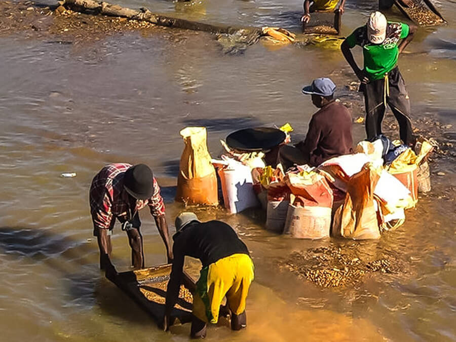 Mining activity in Africa